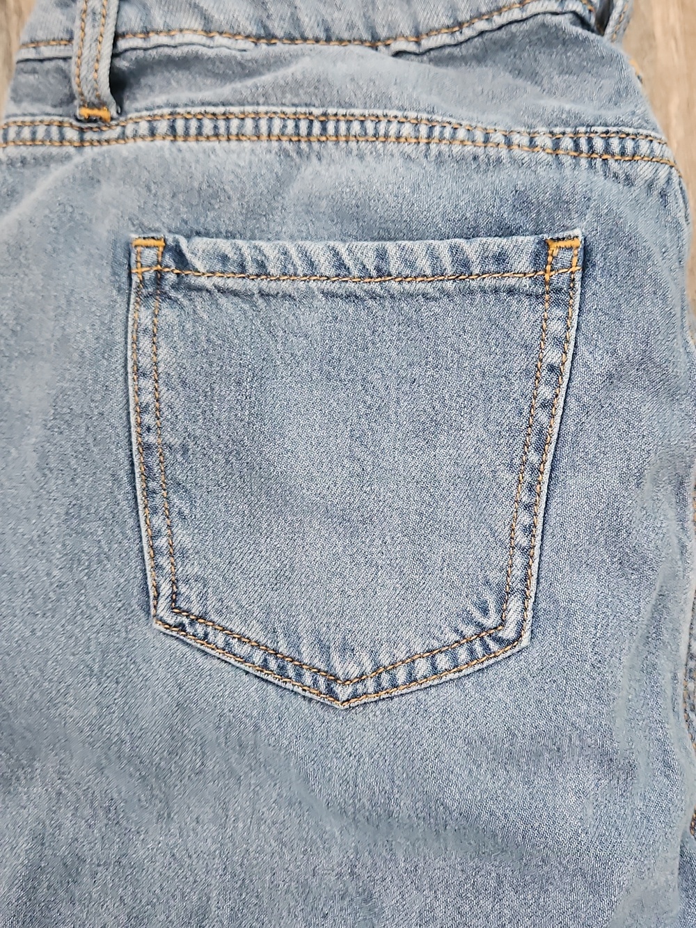Light Wash Denim Cargo Jeans Slitted Bottom - Picture 6 of 6